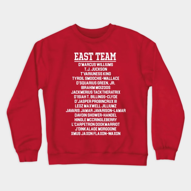 EAST TEAM --- East/West College Football Bowl Crewneck Sweatshirt by darklordpug